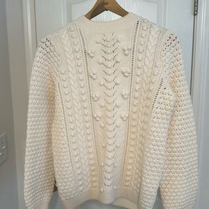 Sezane sweater Cream color, Size Small popcorn design. Worn once dry cleaned
